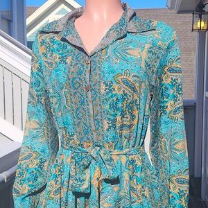 NWOT Chaudry Turquoise Boho Maxi Dress XL